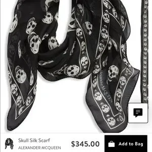 【新品】Alexander McQueen Scull Silk Scarf Women's Classic Silk Skull Scarf in Black | McQueen US